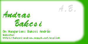 andras bakcsi business card